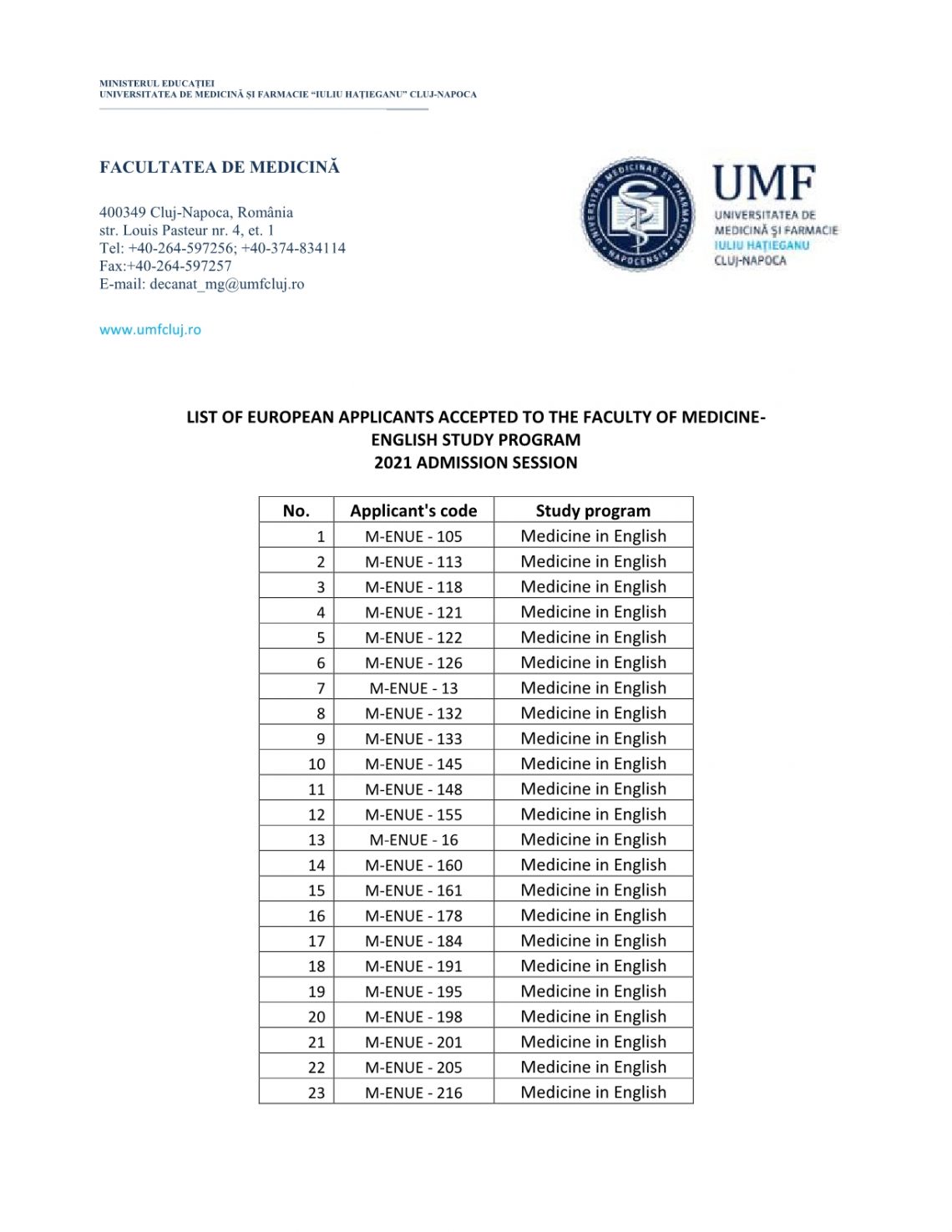 Ammissioni Università Romania 2021/22